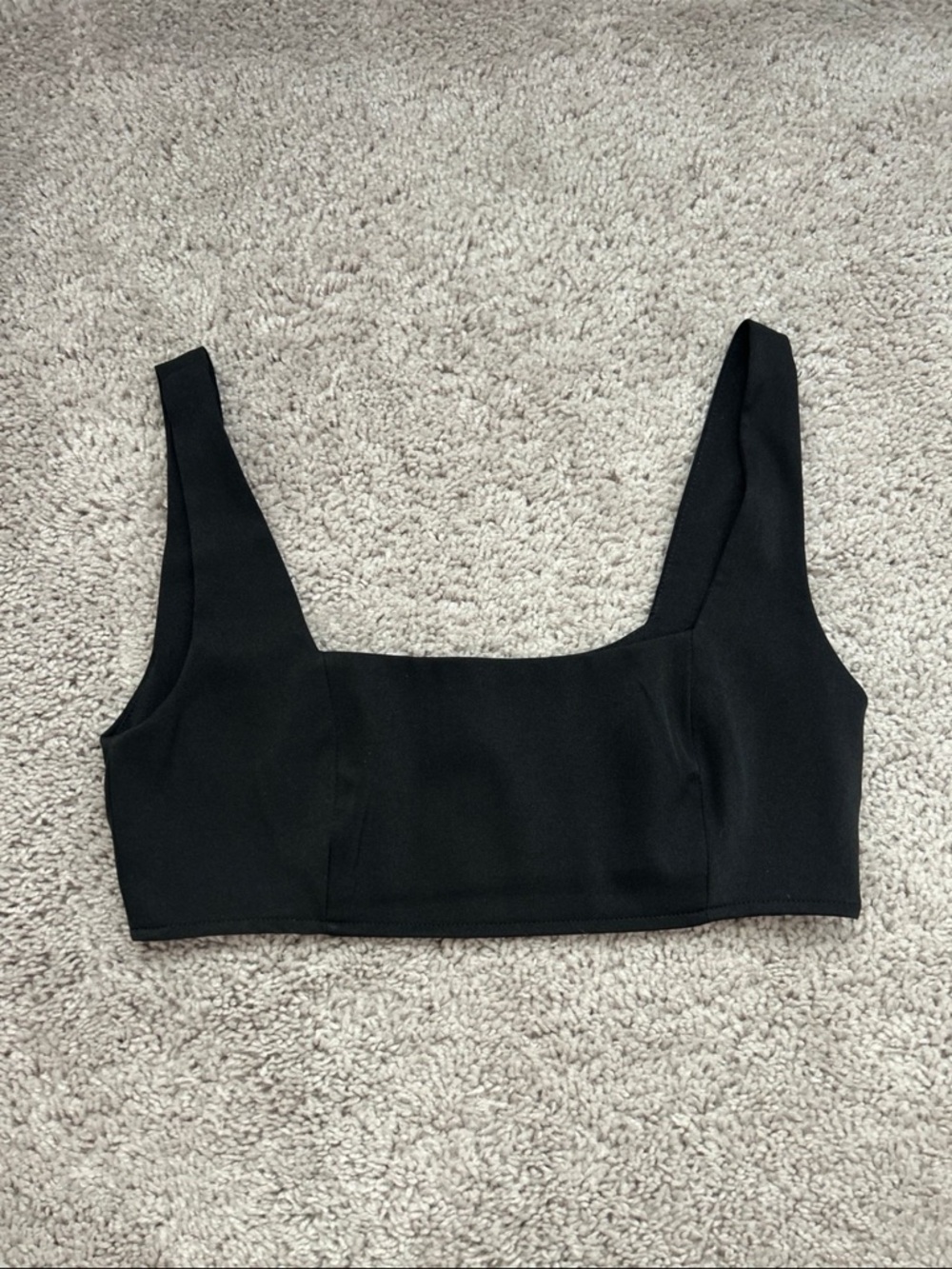 Princess Polly Black Square Neck Crop Top